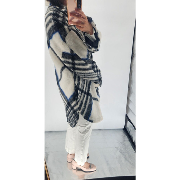 ANINE BING Oakley oversized checked brushed Shirt Jacket size S #2H421 - Picture 4 of 15